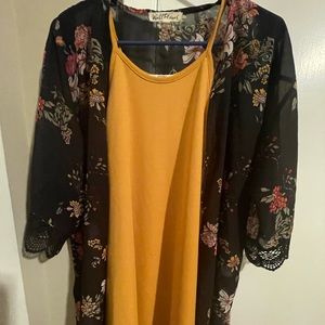 Casual dress with shear layover